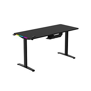 طاولة مكتب كهربائي قابل للتعديل بمحرك واحد - اسود