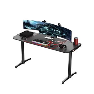 طاولة مكتب كهربائي قابل لتعديل الارتفاع بمحرك فردي - أسود