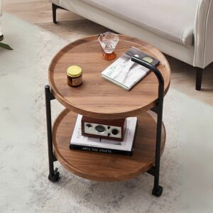 عربة خدمة متحركة طابقين ملتير - بني