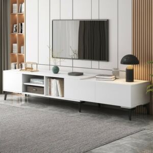 طاولة تلفزيون قابلة للسحب ريتا - ابيض