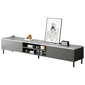 طاولة تلفزيون بمساحة تخزين من شاربدو - رمادي