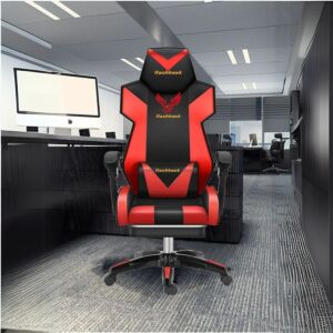 كرسي ألعاب فولاذي جيمر - اسود واحمر