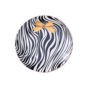 طبق تقديم سيراميك - أسود ومتعدد الالوان