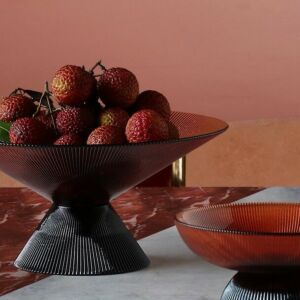 وعاء تقديم بقاعدة مرتفعة سيريس - وسط - بني وأسود