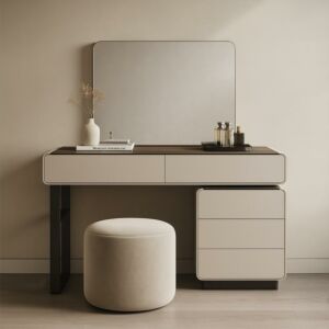 طاولة تزيين مع مرآه سكوالا - بني وبيج 