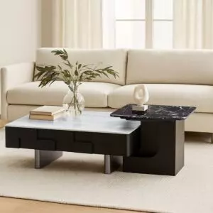 طاولة قهوة ميرالا - قطعتين - اسود ومتعدد الالوان