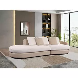 كنبة ثلاثي قطعتين كلارا - بني فاتح