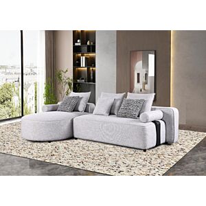 كنب زاوية كلاسي - رمادي فاتح