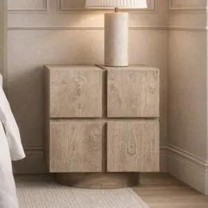 كومودينو خشب طبيعي من مجموعة بيسان - بيج