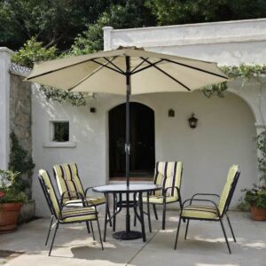 طقم طاولة طعام خارجية مع مظلة 4 كرسي صاني