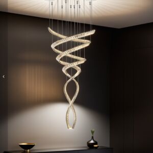 ثريا كريستال نيوكلاسيك للدرج 400 سم - فضي