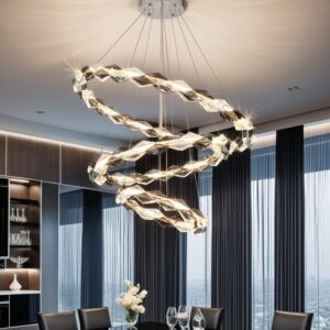 اضاءة معلقة مودرن 3 حلقات ايلا - فضي