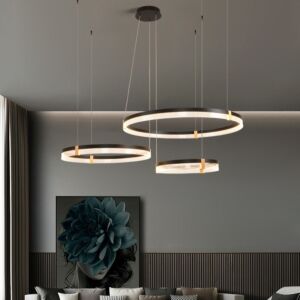 انارة معلقة مودرن اسود 3حلقات