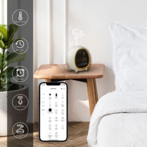 معطر ذكي مع ساعة هيوم - ابيض وبني