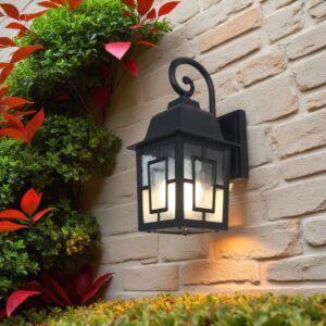 إضاءة جدارية خارجية بدون لمبة E27 - اسود