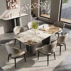 طاولة طعام ميربل 6 اشخاص