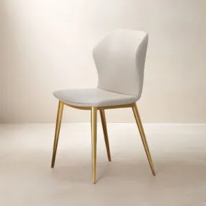 كرسي طاولة طعام ميوركا - ابيض وذهبي