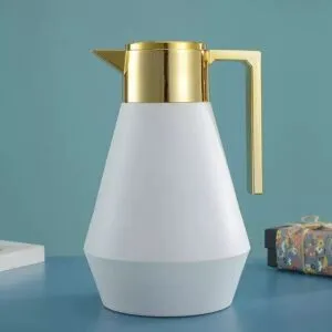 ترمس قهوة اليكس 1 لتر - ابيض وذهبي