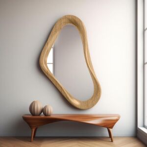 مرأة بأطار خشبي نورسين كادي