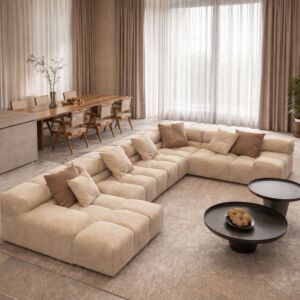 كنب زاوية حرف U روتانا - بيج