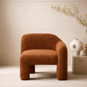 كرسي مفرد بذراع يمين يمال - برتقالي