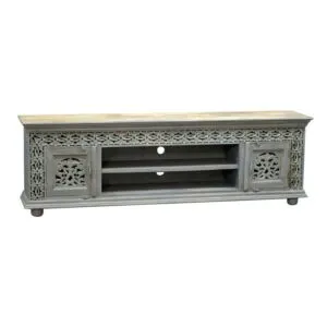 طاولة تلفاز حفر يدوي غيراسول -  لون رمادي