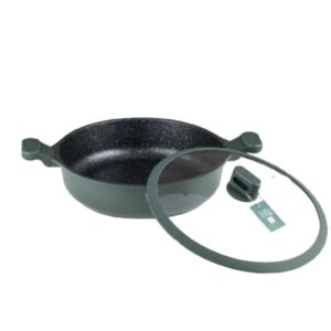 قدر منخفض جرانيت مع غطاء شاولا 32 - اخضر