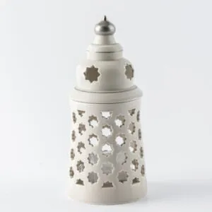 حامل شموع بورسلين من روزيت وسط - بيج