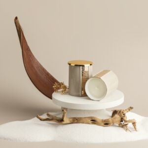 حامل شموع متوسط سانا من نور - بيج