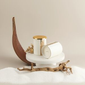 حامل شموع متوسط سانا من نور - ابيض