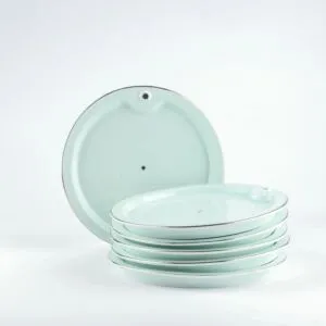 طقم صحون تقديم حلا من اصالة - ازرق وفضي