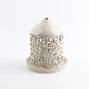 شمعدان الكتروني حجم كبير من جوار - بيج وذهبي