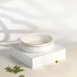 تمرية حجم كبير من نقش - ابيض وذهبي