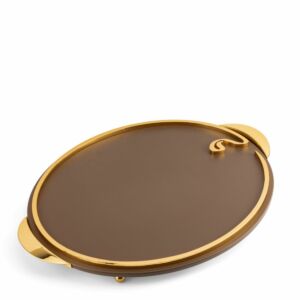 صينية تقديم جلد شينزو من نور - بني