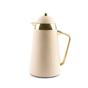 دلة فاخرة للشاي والقهوة من كراون - بيج وذهبي