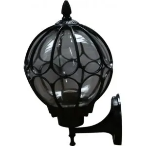 إضاءة جدارية فانوس برمة أنيق اسود وشفاف - صغير - همر