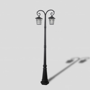 عامود إضاءة خارجية ثنائي 2 متر اسود