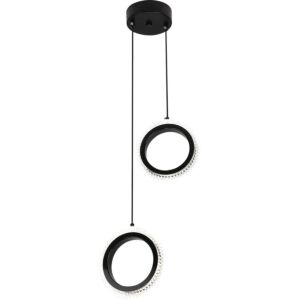 إنارة معلقة مجوز حلقتين 3 اضاءات تانجو - 15 واط - اسود