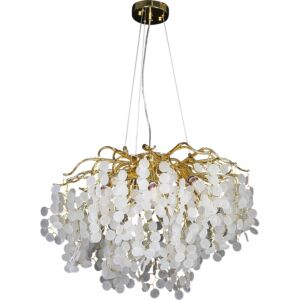 ثريا علاقي مودرن لون الانارة ابيض E14x10 لمبة - ذهبي