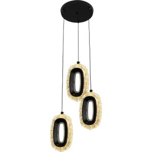 انارة معلقة مودرن اسود 3اضاءات 25 واط ثلاثي