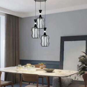 إنارة معلقة مودرن ثلاثي رامو - اسود