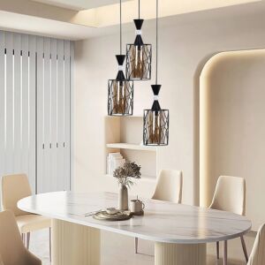 إنارة معلقة مودرن ثلاثي ايسل - اسود