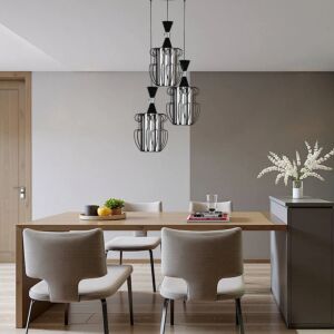 إنارة معلقة مودرن ثلاثي جان - اسود