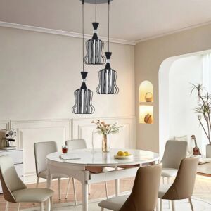 إنارة معلقة مودرن ثلاثي اراس - اسود