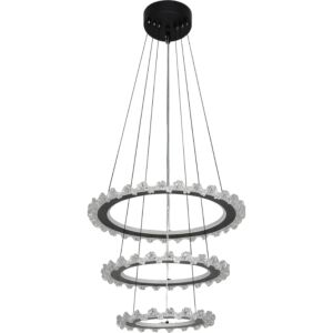 ثريا 3 حلقات مودرن 3 اضاءات - 150 واط - اسود