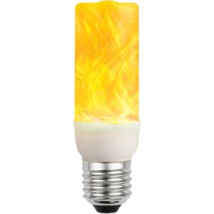 لمبة كروي شكل اسطواني شعلة لهب لون الانارة اصفر 3 واط قاعدة E27