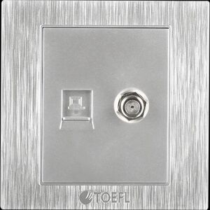 Toefl Computer and TV Socket - Silver