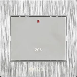 Toefl 20 Amp Square Heater Switch Silver