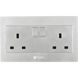 فيش ثلاثي مزدوج مع مفتاح مستطيل لون فضي توفل