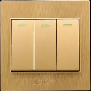 مفتاح إضاءة ثلاثي لون ذهبي قولد توفل